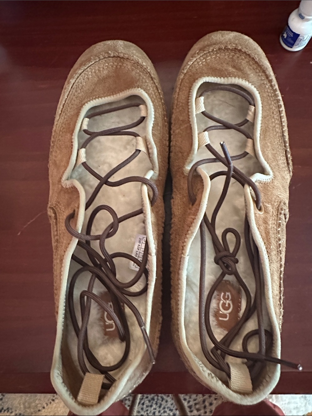 UGG Women’s Chestnut Brown Suede Lace-Up Moccasins